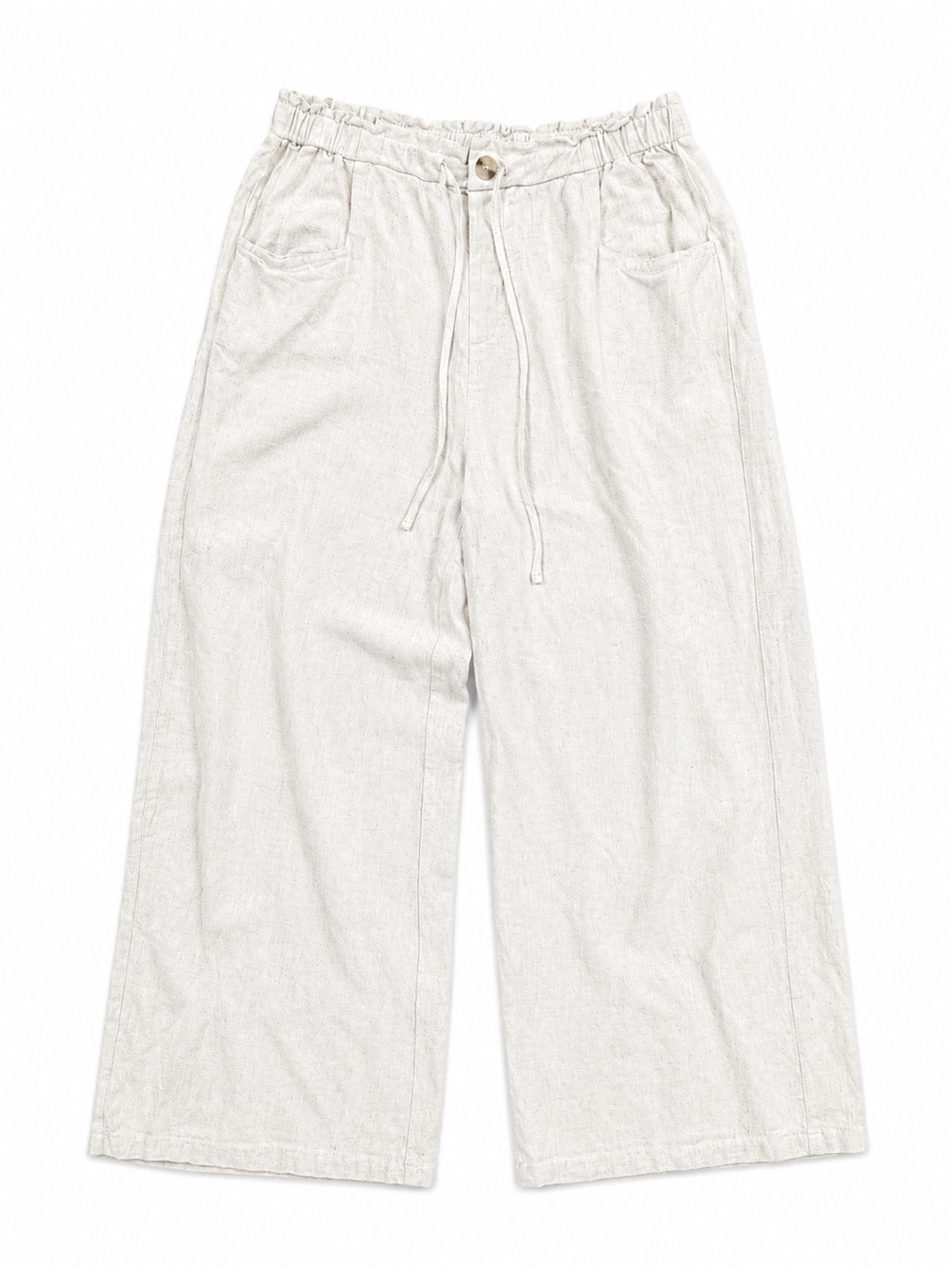 SHEIN Beige Wide Leg Drawstring Pants
